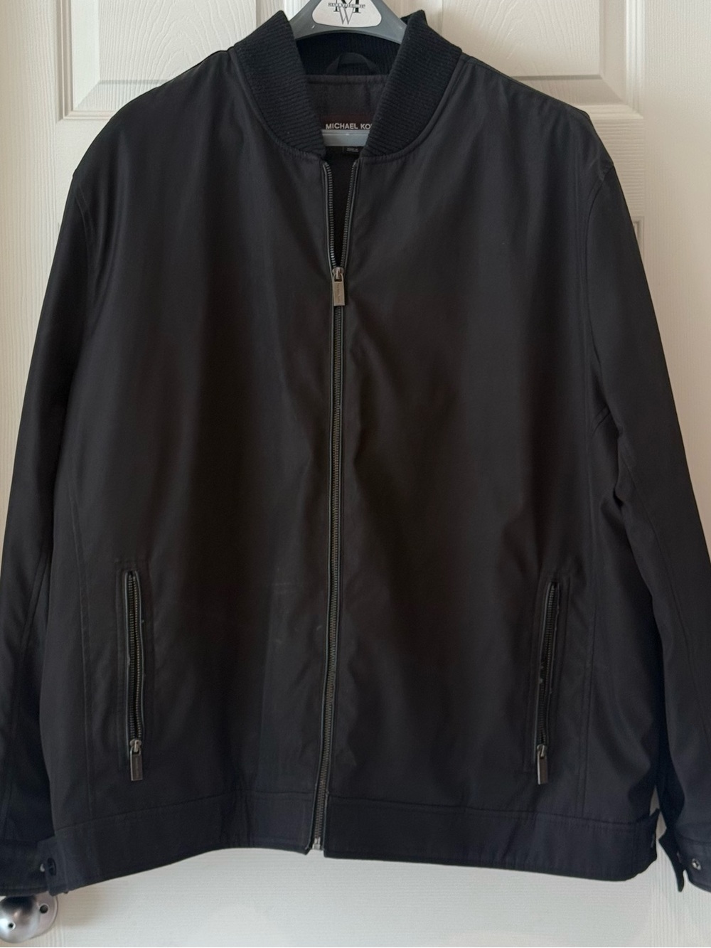 Michael Kors Men’s Black Bomber Jacket with Zip Pockets